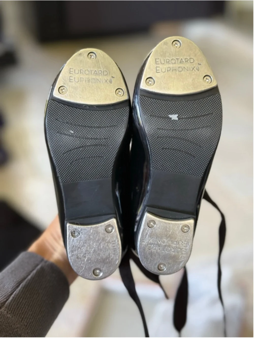 Eurotard Euphonix Black Tap Shoes Girls Size 10.5M EU 27.5